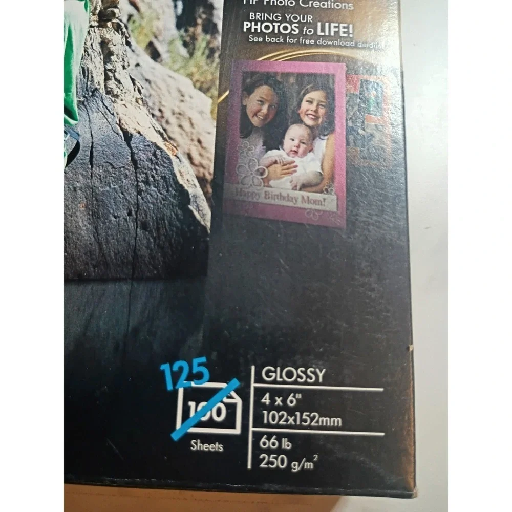 HP Advanced Photo Paper Glossy 4x6 125 Sheets Inkjet Printer SF779A